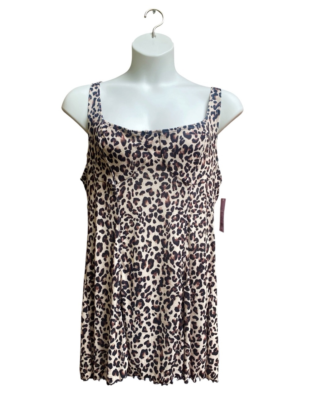 NWT Wild Fable Cover Up Dress Leopard Print Sleeveless Tie Back Womens Size XL